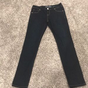 INC navy blue skinny jeans